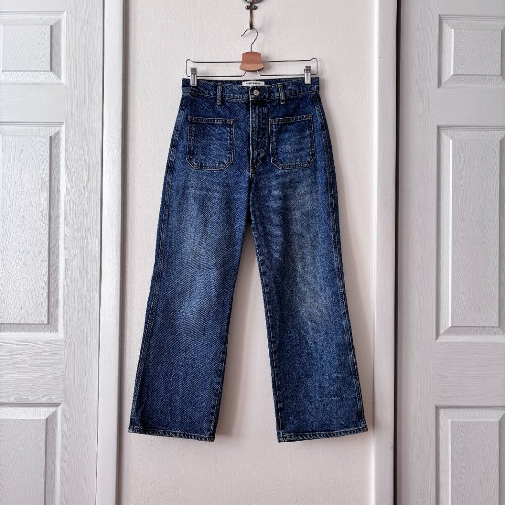 Reformation Alyssa Patch Pocket High Rise Wide Leg Jeans in Anguilla Wash - Picture 4 of 9